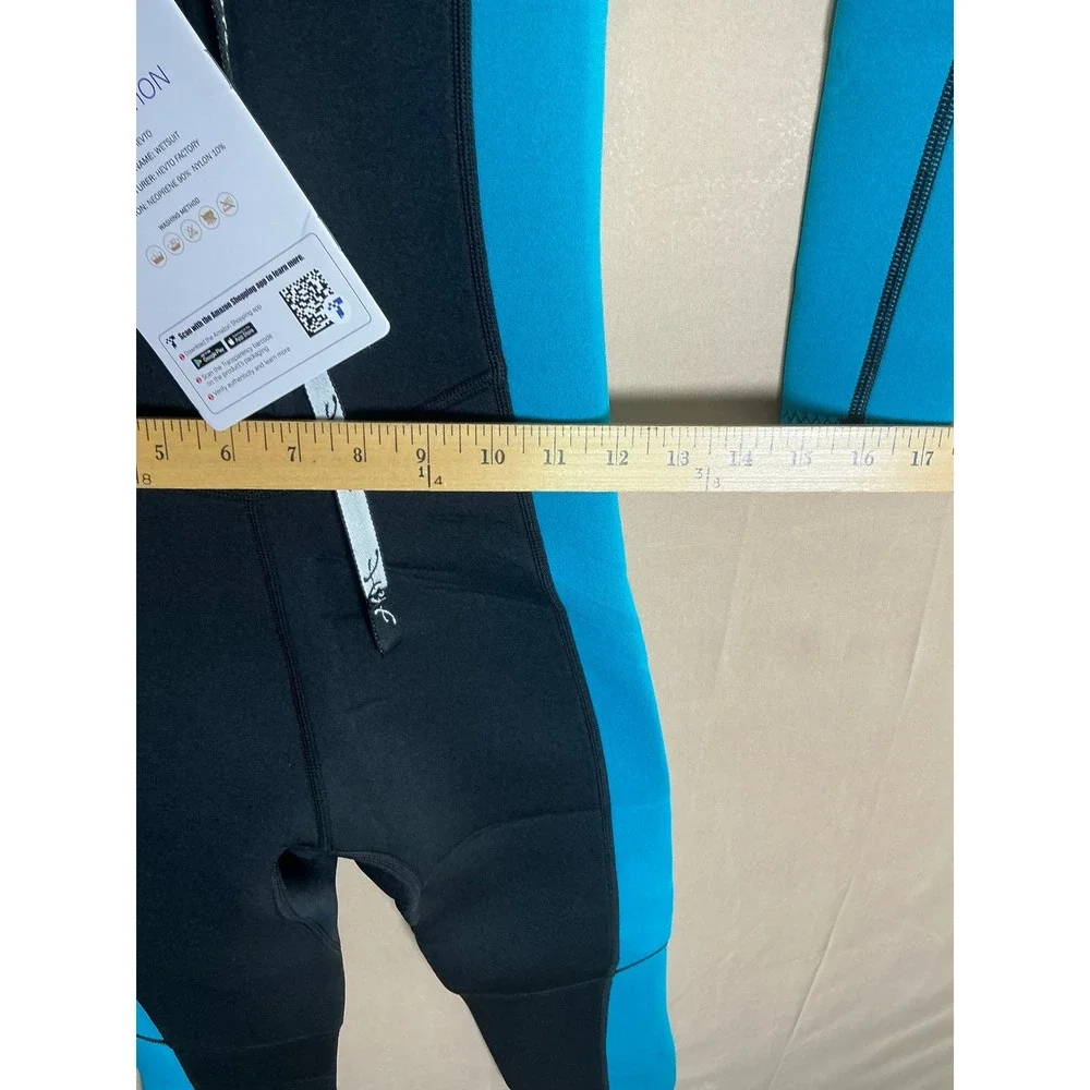 Hevto Kids 3/2mm Neoprene Full Wetsuit Youth Thermal Swimsuit Black Blue 12 Slim
